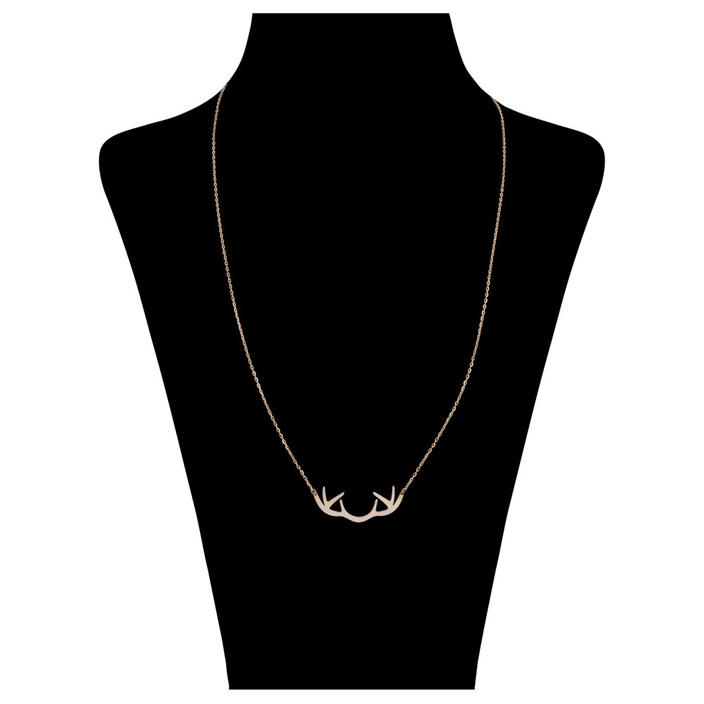 گردنبند طلا 18 عیار زنانه قیراط طرح شاخ گوزن کد GH4093 - - 1