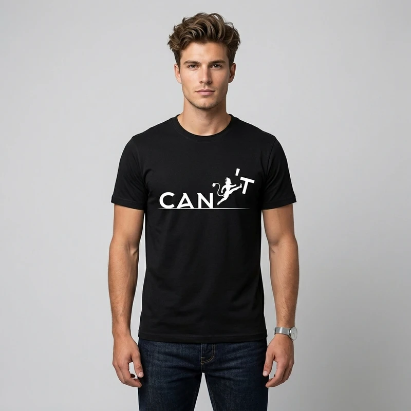 تیشرت آستین کوتاه مردانه مدل پنبه can
