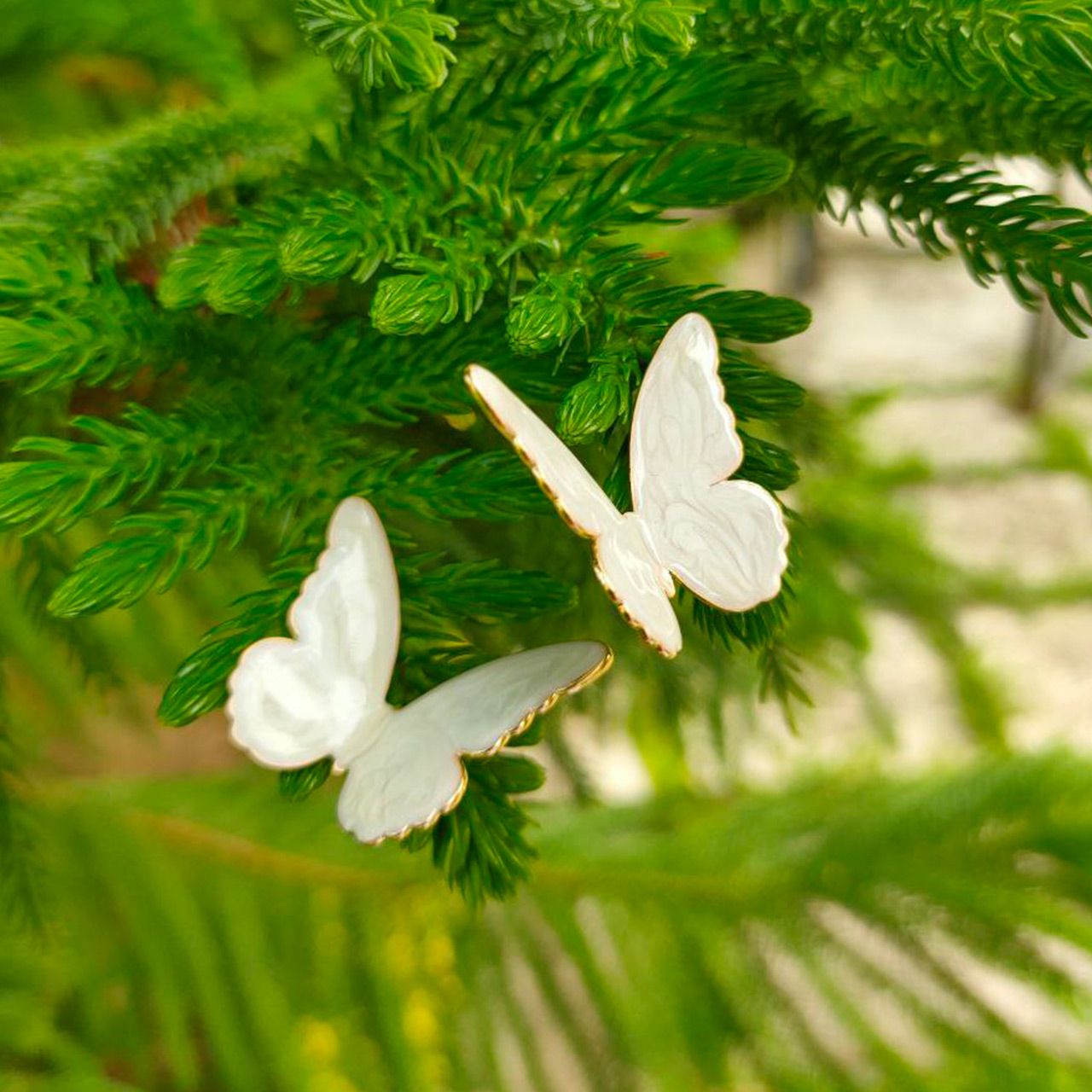 گوشواره زنانه روکسی مدل پروانه مینا کاری کد 48-3 -  - 5