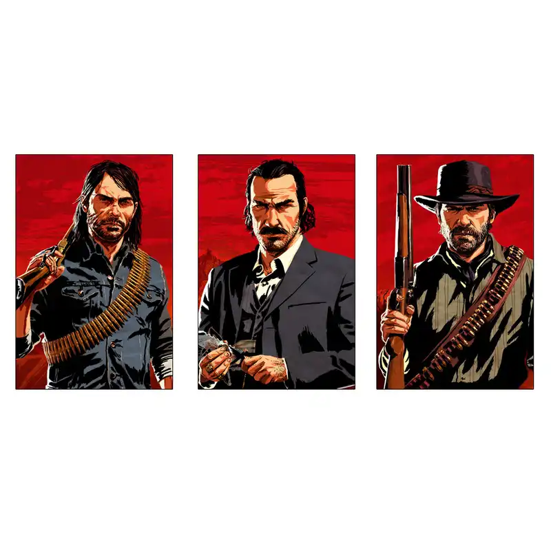 تابلو شاسی طرح بازی Red dead redemption 2 کد AP300 مجموعه سه عددی