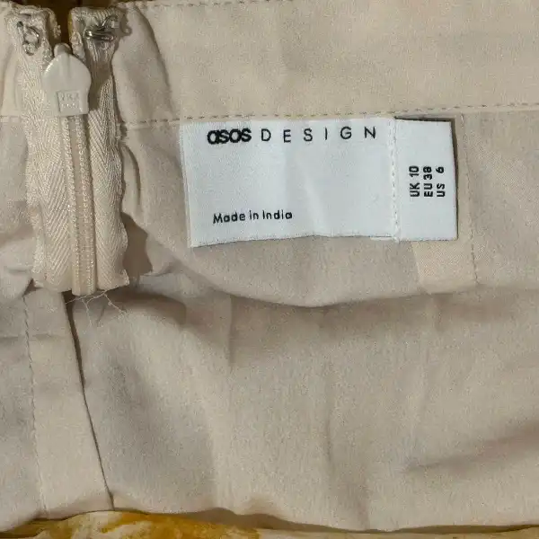 دامن چیندار زنانه ایسوس مدل D-101 رنگ کرم