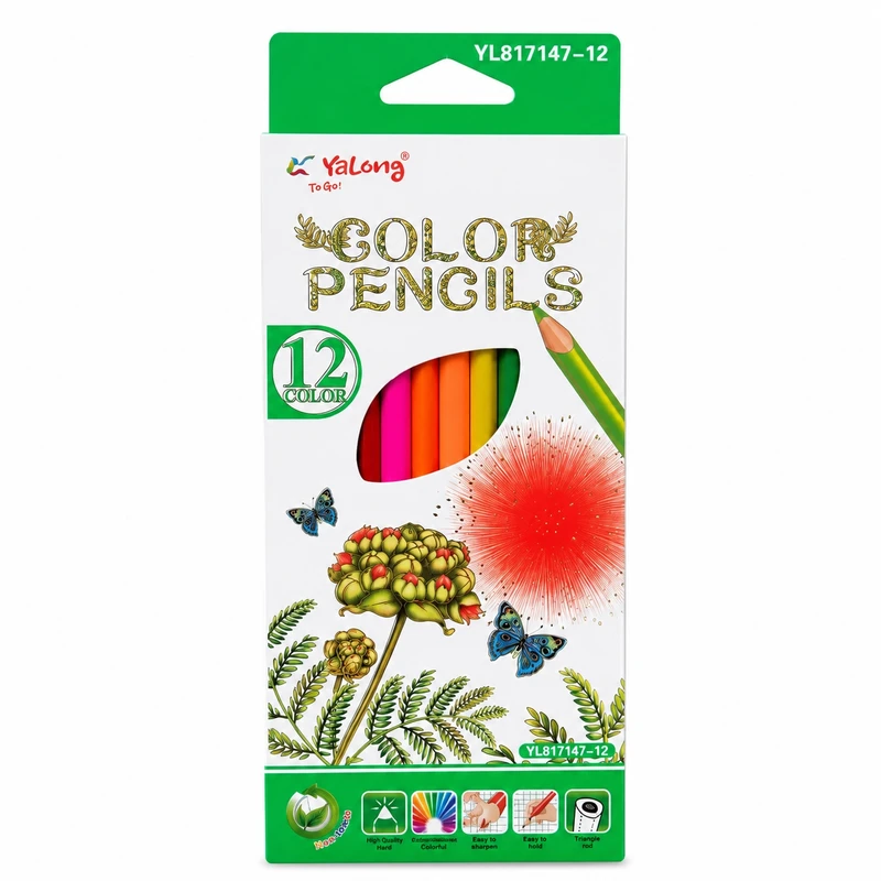 مداد رنگی 12 رنگ یالونگ مدل VIVID کد 01