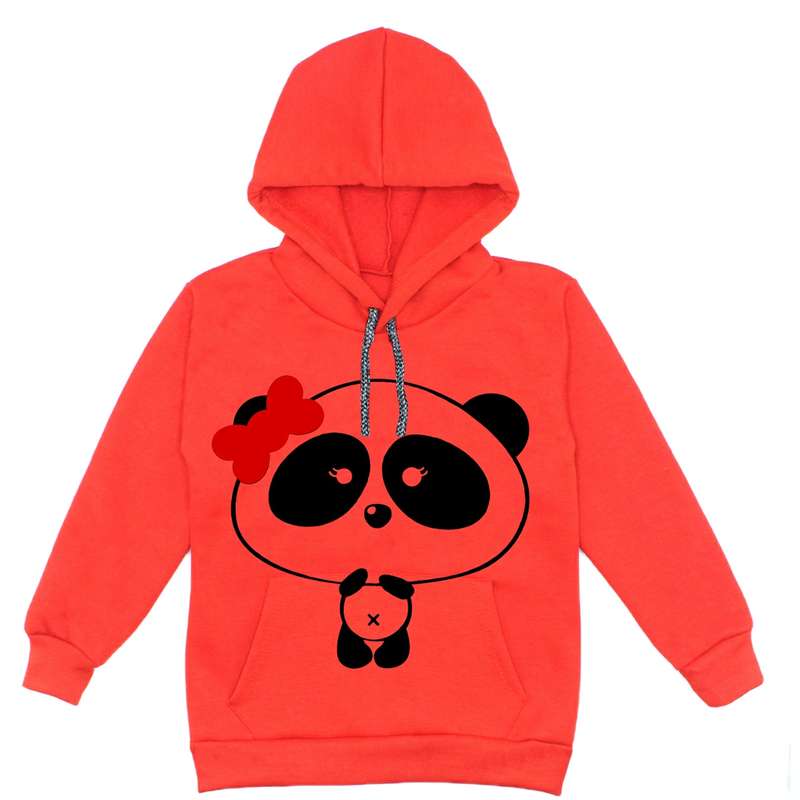 هودی دخترانه مدل پاندا دختر A14 رنگ قرمز