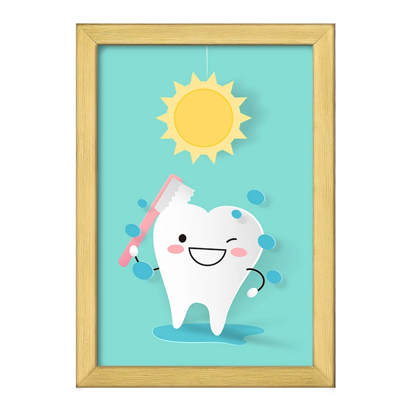 تابلو خندالو طرح دندان و دندان پزشکی کودکانه کد 36747
