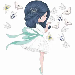 استیکر دیواری کودک راتیانا مدل دختر پروانه ای