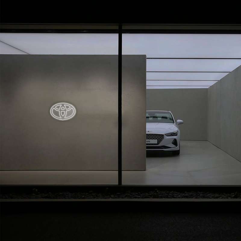 چراغ دیواری نئون دیزاین طرح Toyota-Logo-GL_WHT