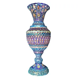 گلدان مسی میناکاری دست ساز گالری آسمانی طرح سرو چمان مدل G-5