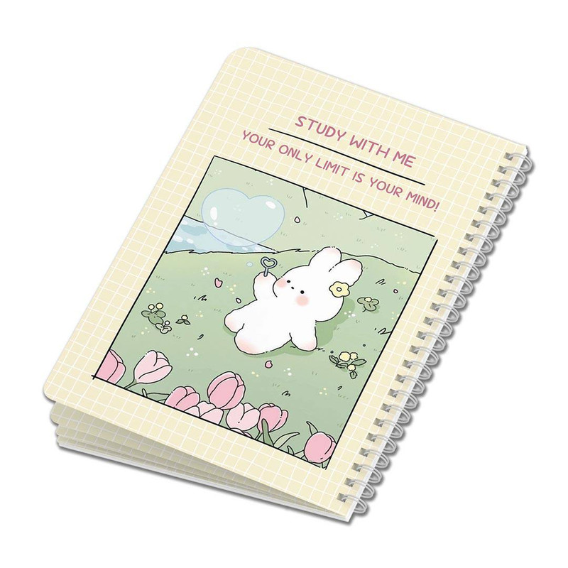 دفتر مشق 50 برگ مدل حاشیه دار طرح خرگوش و قلب