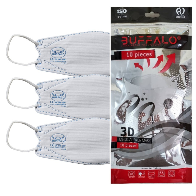 ماسک تنفسی بوفالو مدل سه بعدی 5 لایه لارج بسته 30 عددی