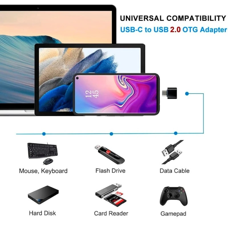 تبدیل otg usb به type c پاورفول مدل fast