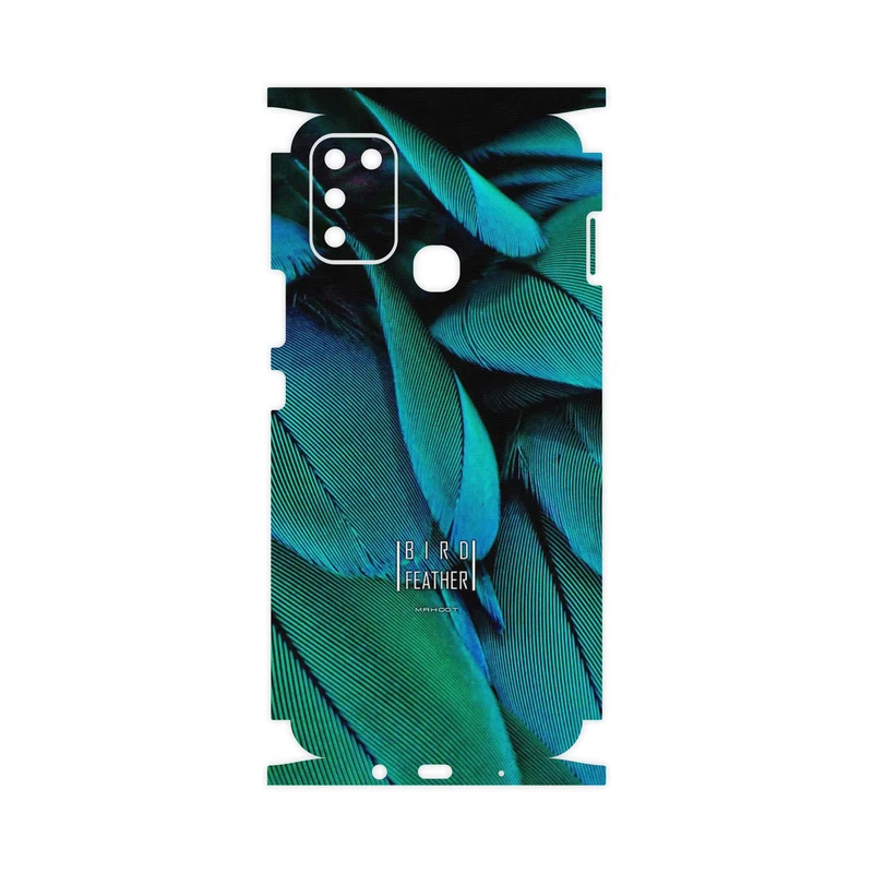 برچسب پوششی ماهوت مدل Green Feather-FullSkin مناسب برای گوشی موبایل اینفینیکس Hot 11 Play