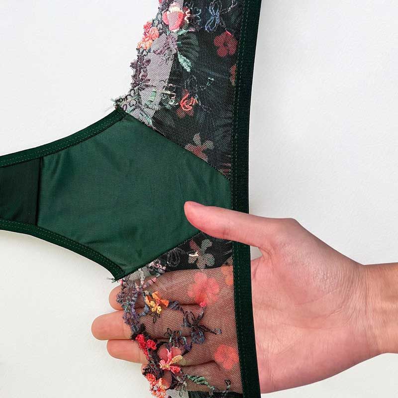 ست شورت و سوتین زنانه نوشه پوش مدل فانتزی فنردار توری کد 84014 -  - 6