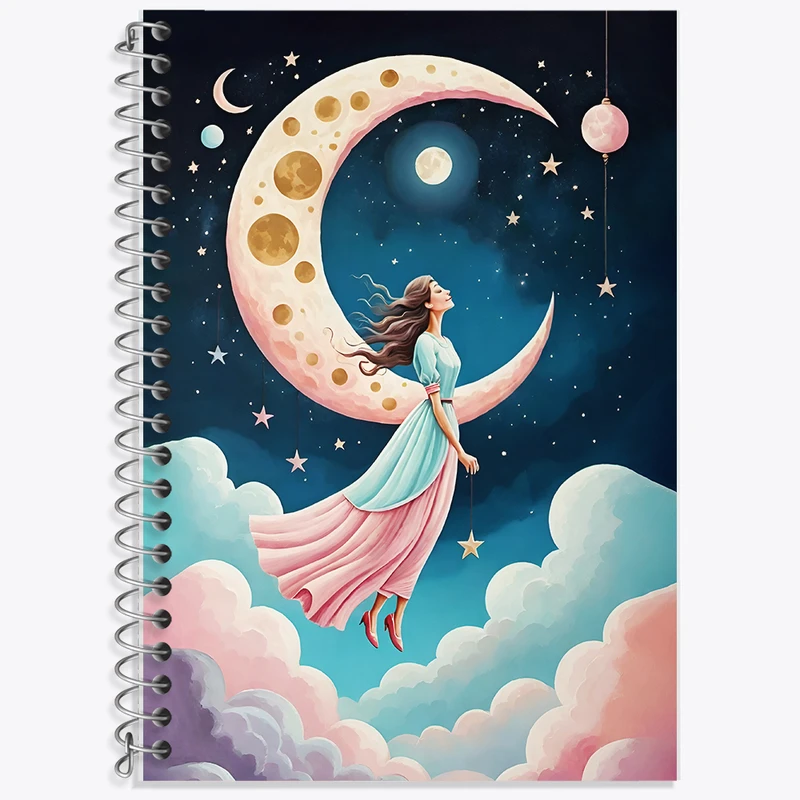 دفتر نت موسیقی 50 برگ خندالو طرح دختر و ماه کد F5129