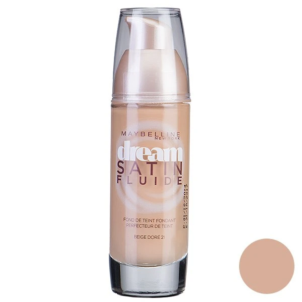کرم پودر میبلین مدل Dream Satin Fluide Beige Dore 21 حجم 30 میلی لیتر