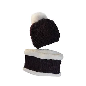 ست کلاه و شال گردن بافتنی کد 6063