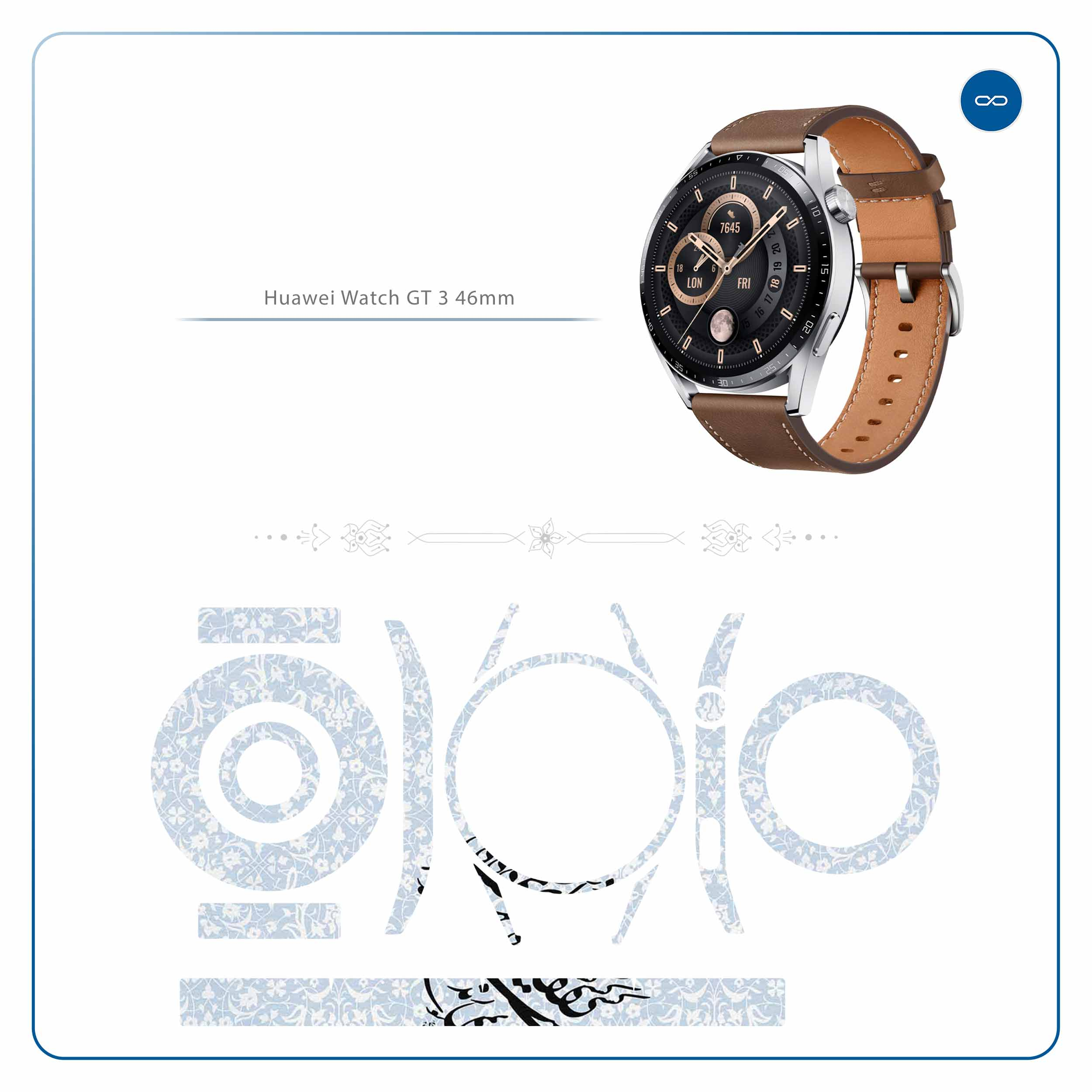 برچسب ماهوت طرح Nastaliq-4 مناسب برای ساعت هوشمند هوآوی Watch GT 3 46mm