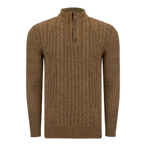 پلیور مردانه مدل یقه ایستاده نیم زیپ 2235BN