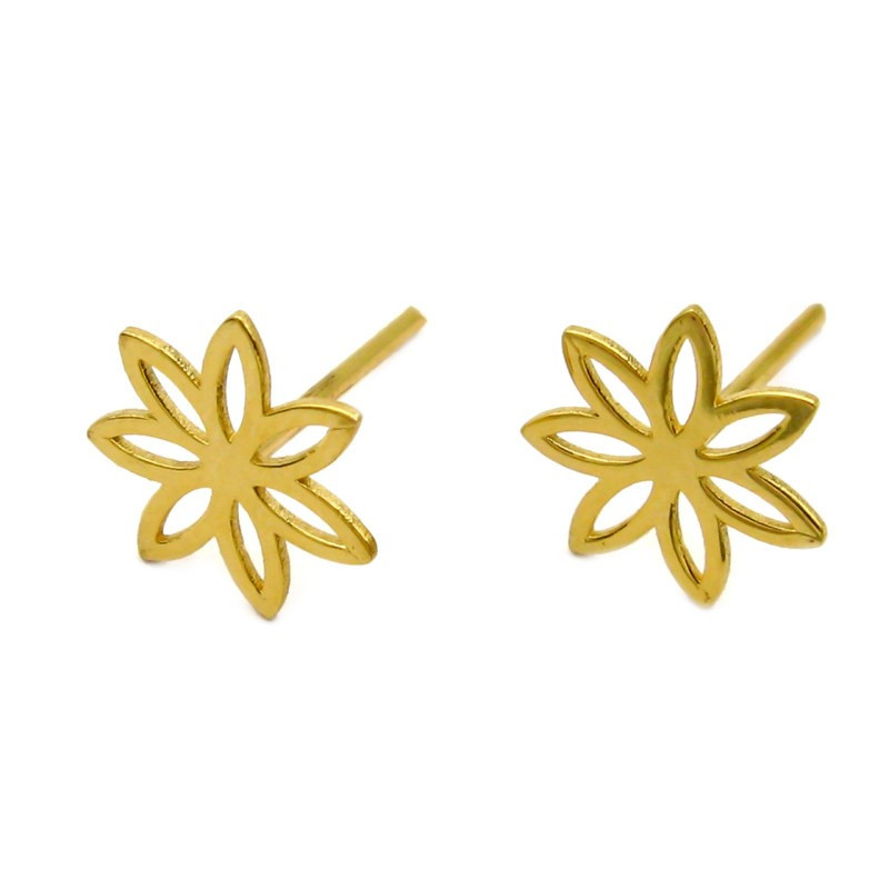 گوشواره طلا 18 عیار زنانه قیراط مدل گل کد GH6271