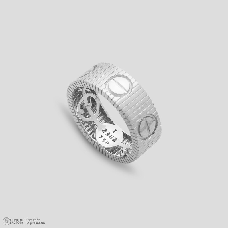 انگشتر طلا 18 عیار زنانه با طرح کارتیه لاو گلدم مدل R348005  - 6