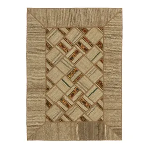 کلاژ گلیم و فرش دستبافت یک و نیم متری مدل تکه دوزی کد 538629