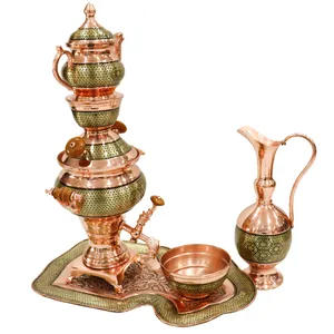 سرویس سماور 5 پارچه خاتم کاری مدل پر سیم کد 1.5L