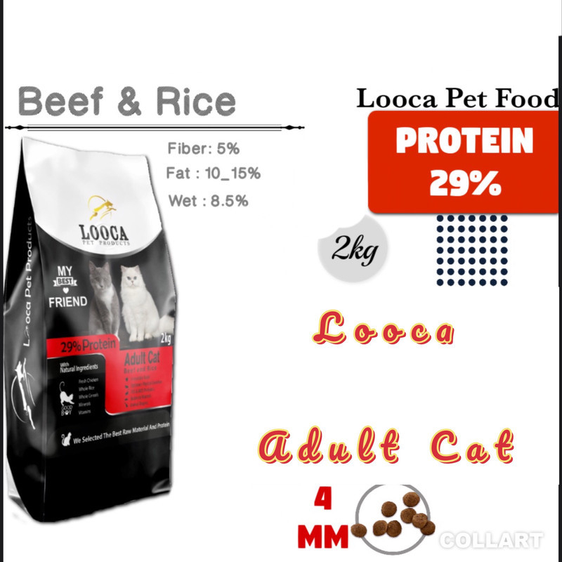 غذای خشک گربه لوکا پت پروداکتز مدل گوشت و برنج Beef And Rice وزن 4 کیلوگرم بسته 2 عددی