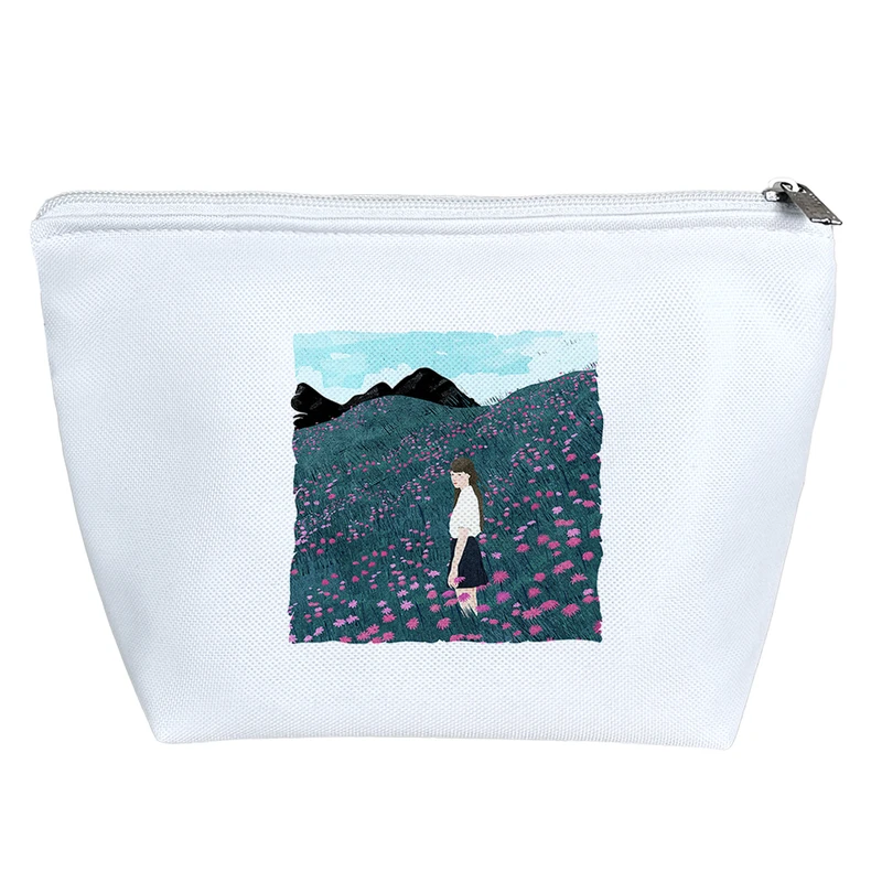 کیف لوازم آرایش دخترانه خندالو مدل دختر و مزرعه گل کد 5602