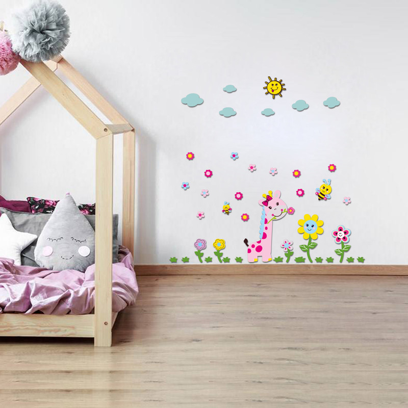 استیکر چوبی کودک باروچین مدل زرافه کوچولو کد 775