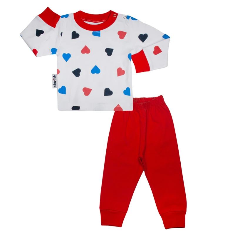 ست تی شرت آستین بلند و شلوار نوزادی آدمک کد 110050