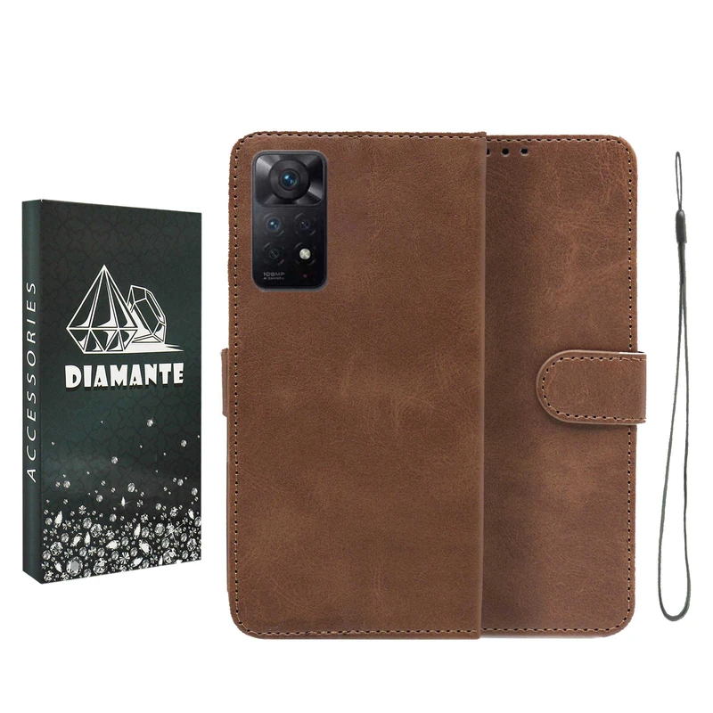  کیف کلاسوری دیامانته مدل Bandaviz Bk مناسب برای گوشی موبایل شیائومی Redmi Note 12 Pro Plus به همراه بند آویز