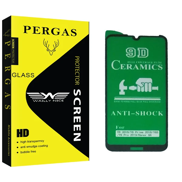 محافظ صفحه نمایش 9D وایلی نایس مدل Pergas Glass مناسب برای گوشی موبایل هوآوی y6 prime 2019 / y6s