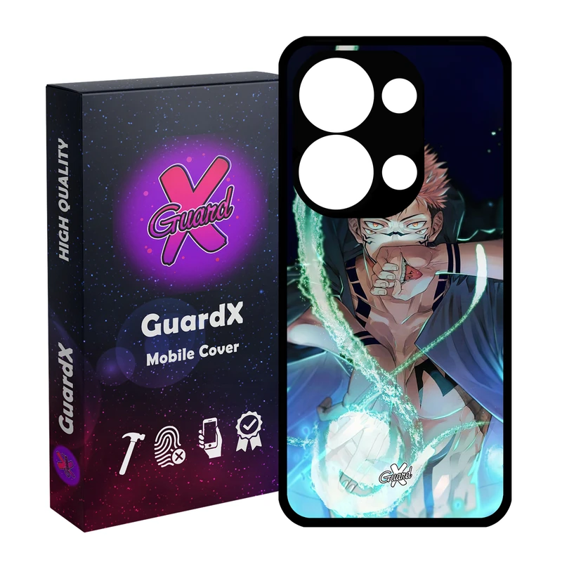 کاور گارد ایکس طرح Sukuna Anime مدل قاب Glass10571 مناسب برای گوشی موبایل شیائومی Poco X6 5G / Note 13 Pro 5G