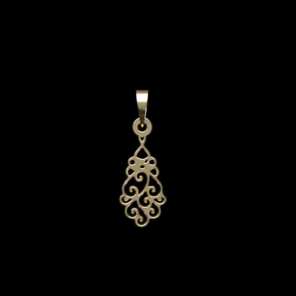 آویز گردنبند طلا 18 عیار زنانه مدوپد مدل اسلیمی کد PA1-12752