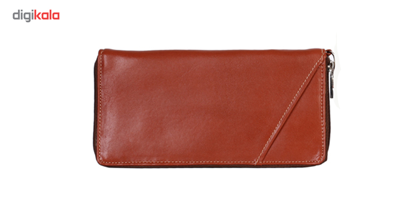 کیف پاسپورتی مدل دور زیپ کد P7-Brown
