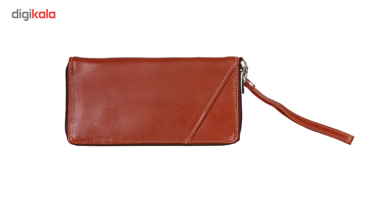 کیف پاسپورتی مدل دور زیپ کد P7-Brown