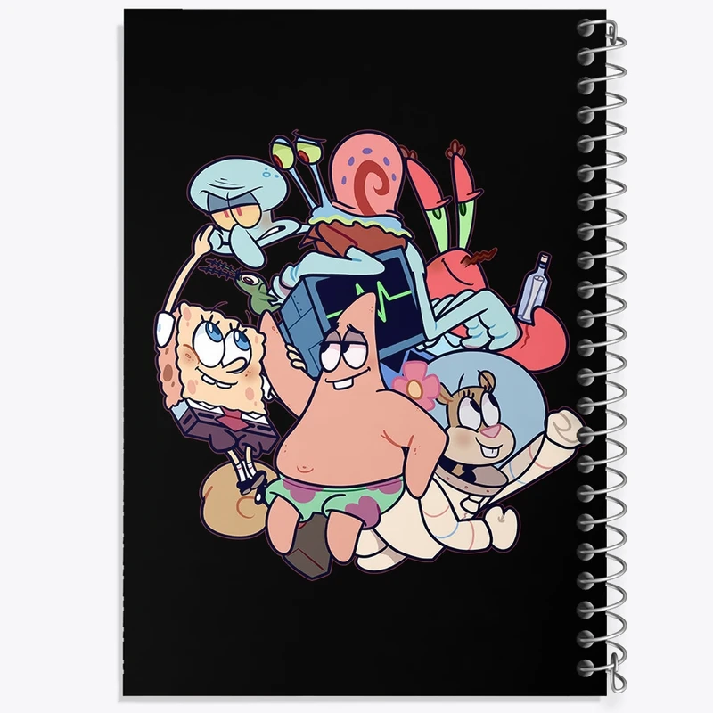 دفتر شطرنجی 50 برگ خندالو مدل باب اسفنجی کد F2211