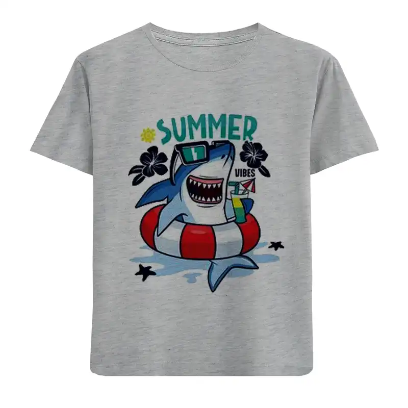 تی شرت آستین کوتاه بچگانه مدل تابستان کوسه F731