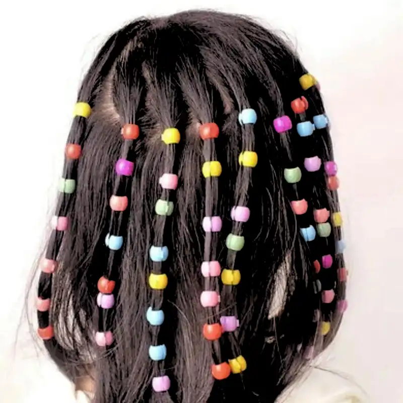 حلقه تزیینی مو زنانه مدل مهره مجموعه 10 عددی