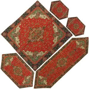 ست 5 تکه رومیزی ترمه یزد مدل سپهسالار کد 02