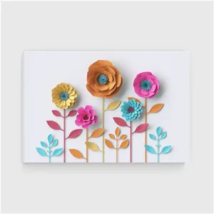 decograph wood wall painting papers flowers 448