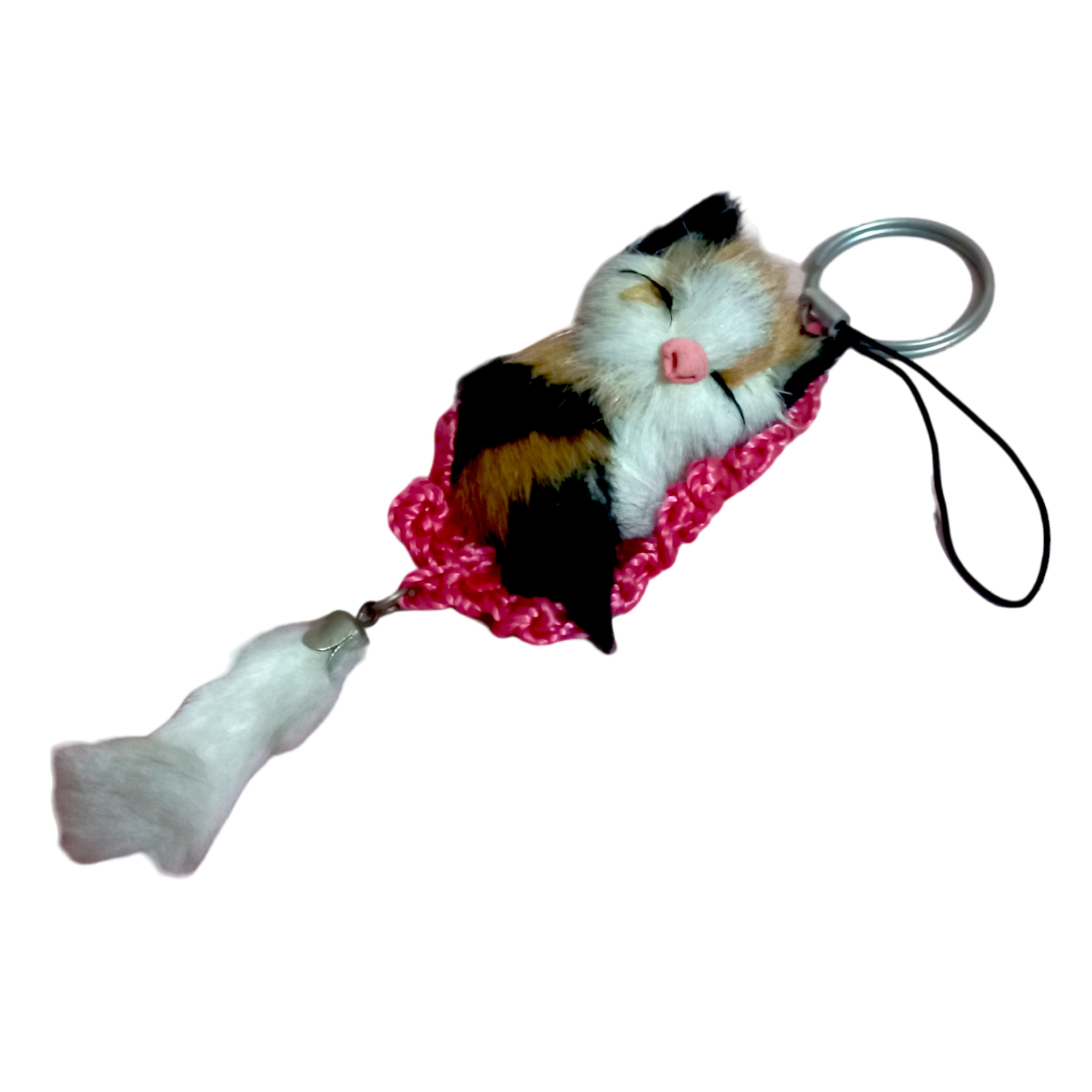 جاکلیدی دخترانه مدل گربه خواب مجموعه 3 عددی