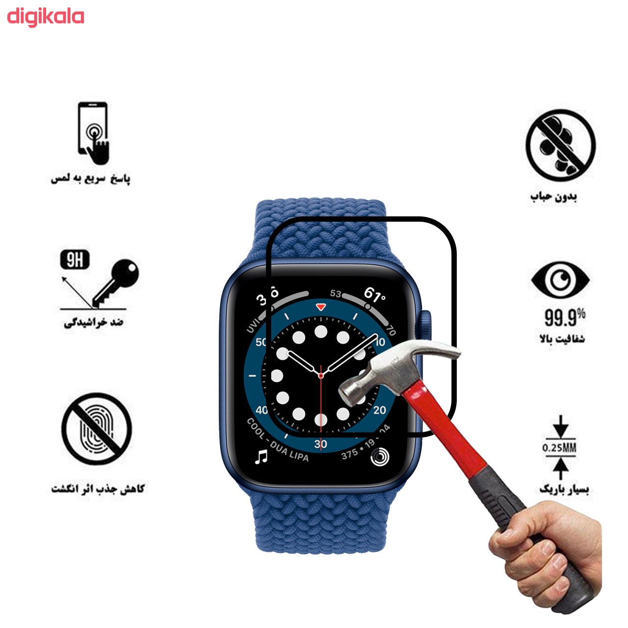 محافظ صفحه نمایش 5D لایونکس مدل USS مناسب برای اپل واچ 40 میلی متری بسته دو عددی main 1 4