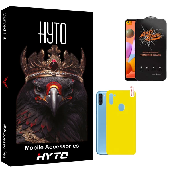 محافظ صفحه نمایش هیتو مدل Antistatic Pro مناسب برای گوشی موبایل سامسونگ Galaxy a11 به همراه محافظ پشت گوشی