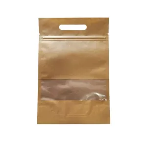 پاکت زیپ دار مدل کرافت پنجره دار کد 35*25 بسته 10 عددی