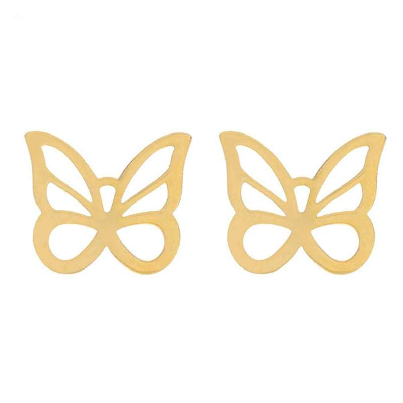 گوشواره طلا 18 عیار زنانه قیراط طرح پروانه کد GH4639