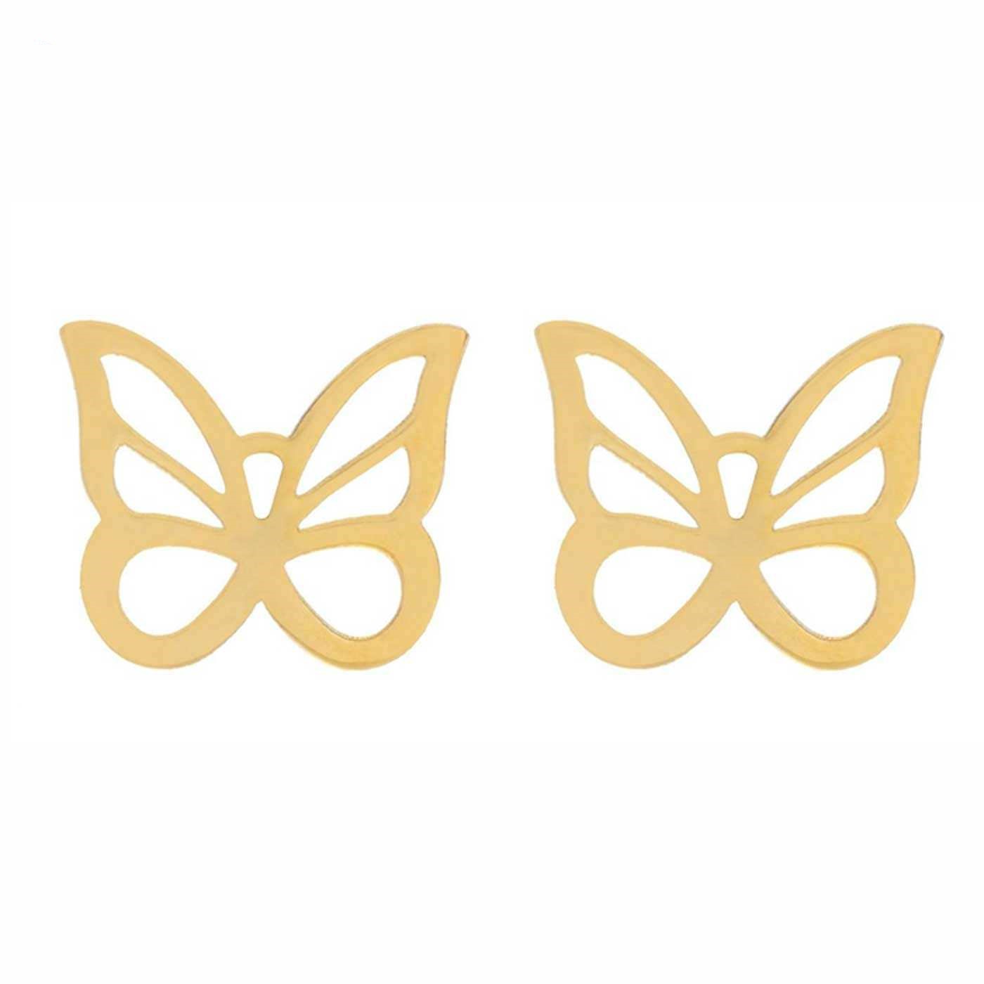 گوشواره طلا 18 عیار زنانه قیراط طرح پروانه کد GH4639