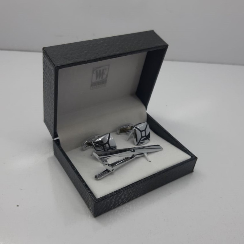 ست دکمه سردست و گیره کراوات مردانه مدل shabke