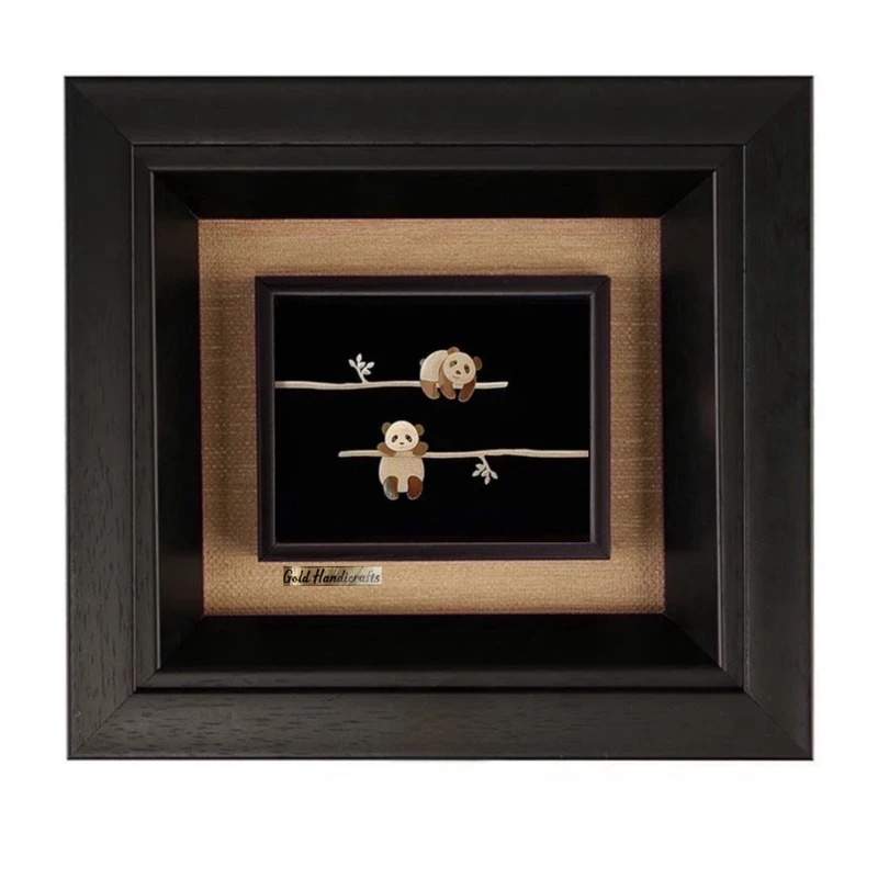 تابلو طلاکوب زرکات طرح پاندای فانتزی مدل F2111