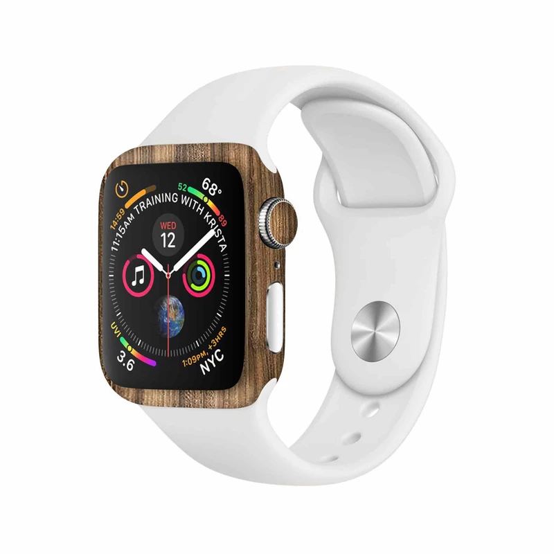 برچسب ماهوت طرح Light_Walnut_Wood مناسب برای اپل واچ Watch 4 44mm