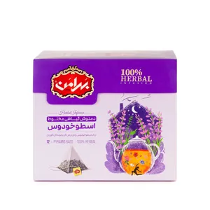 دمنوش اسطوخودوس کیسه هرمی بهرامن بسته 12 عددی